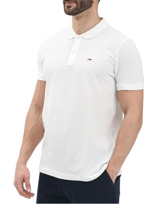 Polo uomo ecru in cotone Tommy Jeans | DM0DM20676YBL